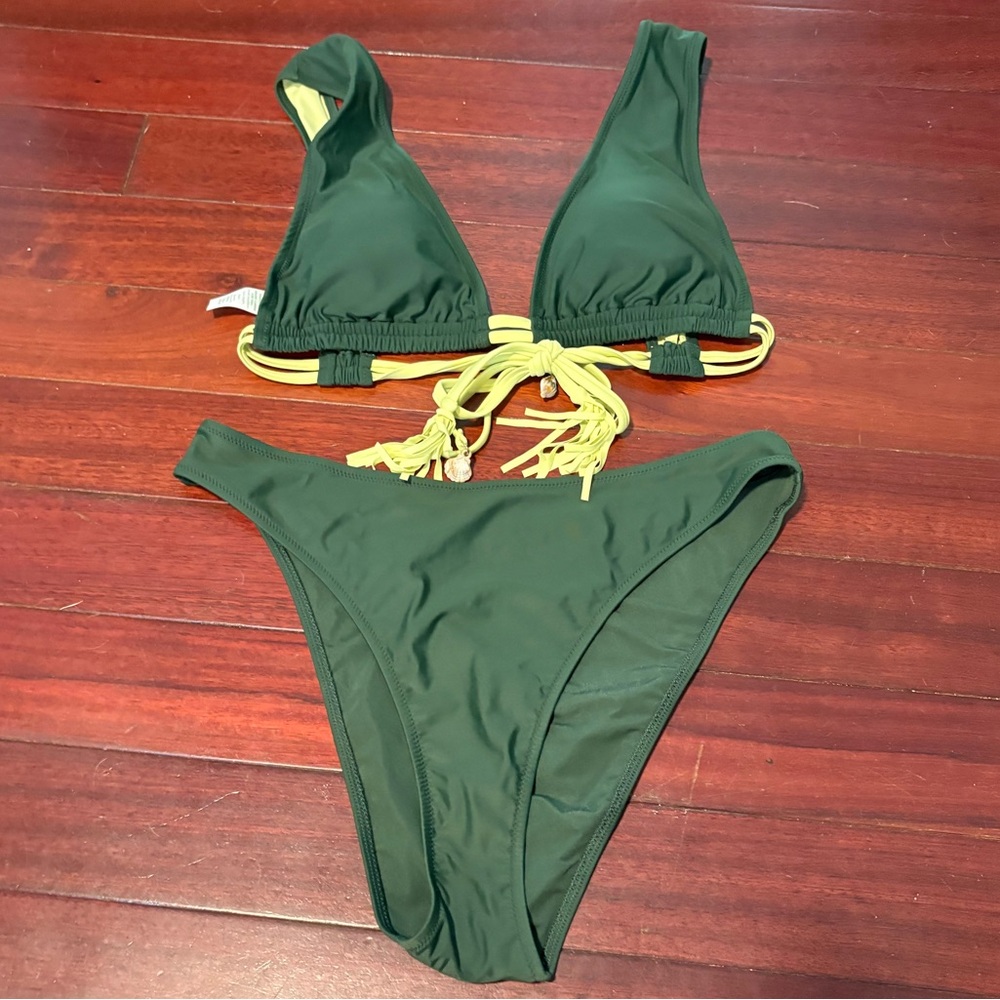 Aerie Olive Green Bikini set size Large